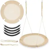HyperMotion Schommel - - Vogelnest 100cm - Belastbaarheid 150 kg - Comfort &amp; Veiligheid - Beige Boho