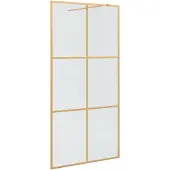 vidaXL Inloopdouchewand Goud 100 x 195 cm gehard glas