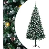 vidaXL Kunstkerstboom Groen 240 cm PVC en Staal en Kunststof