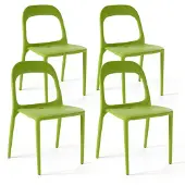 Oviala - Set van 4 groene plastic stoelen - Milan