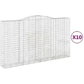 vidaXL Schanskorven 10 st gewelfd 400x50x220/240 cm ijzer