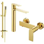 Mexen Zero DQ02 doucheset, goudkleurig - 71114DQ02-50