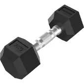 Tunturi Platinum Hexa Dumbbell - Rubber - 1x 7kg - Zwart