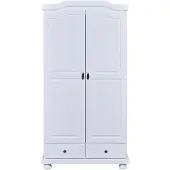 Ebuy24 Reusal kledingkast 2 deuren, 2 lades wit.
