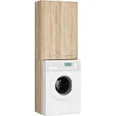 Akord Badkamerkast voor Wasmachine FIN / Hoge Wasmachinekast met 2 Deuren / Furniture Factory / Sonoma Eik / 64 x 180 x 30 cm