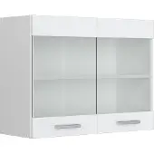 Vicco R-Line Glazen keukenkast – 80 cm Wit Hoogglans