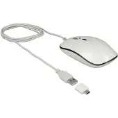 DeLOCK USB C + A optische muis - Bedraad