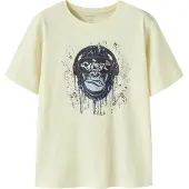 Name it KIDS T-shirt lichtgeel Jongens Katoen Ronde hals Printopdruk - maat 116