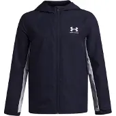 Under Armour UA B Rival Wvn Jacket-BLU Jongens Sportshirt - Midnight Navy - Wit