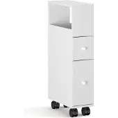 En.casa Niskast op wielen Broreynna 66x15x33 cm wit []