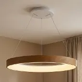 Mantra-Iluminacion Hanglamp Niseko II, dimbaar, hout licht, Woon-/ Eetkamer, metaal, Modern