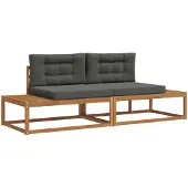 vidaXL Buiten bank set Massief Acacia Hout en Polyester