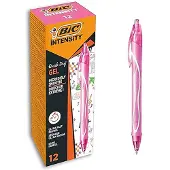 BIC Gel-ocity Quick Dry Intrekbaar Gelpen Roze 0,3 mm Medium Rollerball Navulbaar 12 Stuks