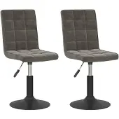 vidaXL Eetkamerstoelen draaibaar 2 st fluweel donkergrijs