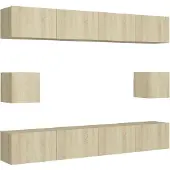 Sonstiges 6-delige Tv-meubelset bewerkt hout sonoma eikenkleurig