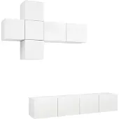 Syfax 7-delige Tv-meubelset bewerkt hout wit
