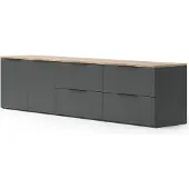 Vicco Wido Wandmeubel – 3 delen Antraciet