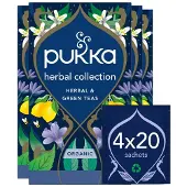 Pukka Tea Herbal Collection - 80 Theezakjes - Biologische Groene Thee & Kruidenthee - 4 x 20 Zakjes - Thee Voordeelverpakking
