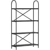 vidaXL Boekenplank 4-laags 80 x 30 x 146 cm Bewerkt hout Zwart Eiken