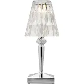Kartell LED tafellamp Batterij, 30cm, chroomkleurig, IP54 Battery, chroom / zilver, Slaapkamer, Kunststof, Design