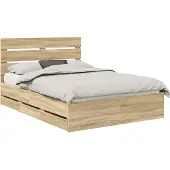 vidaXL Bedframe met lade Sonoma Eik 140 x 200 cm Ingenieurshout
