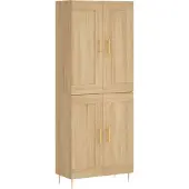 vidaXL Hoge kast 69,5x34x180 cm bewerkt hout sonoma eikenkleurig