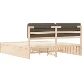 vidaXL Bedframe met Gevoerde Hoofdbord Taupe 180 x 200 cm