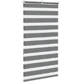 vidaXL Dubbele rolgordijn, donkergrijs, 80x150 cm, stofbreedte 75,9 cm, polyester