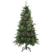 vidaXL Kunstmatige Hinged Kerstboom Groen 120 cm PVC, PE en Staal