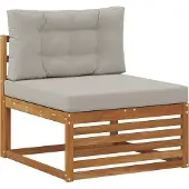 vidaXL Buiten bank set 9 st Natuurlijk en Licht Grijs