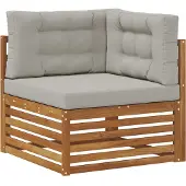 vidaXL Buiten bank set 9 st Naturel en lichtgrijs Massief Acacia Hout