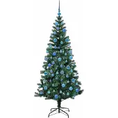 vidaXL Kunststof Voorverlichte Kerstboom met 300 LED Groen 180 cm PVC