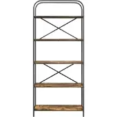 vidaXL Boekenplank 5-laags 80 x 30 x 183 cm Bewerkt hout Rook Eiken