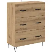 vidaXL Highboard 2 st Artisan Eiken 69,5 x 34 x 180 cm Bewerkt hout