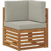 vidaXL Sectionele bankset 10 pcs Naturel en lichtgrijs Polyester