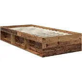 vidaXL Bedframe met hoofdeinde Oudhout 90 x 190 cm Massief grenenhout