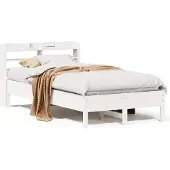 vidaXL Bedframe zonder matras massief grenenhout wit 140x200 cm