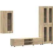 vidaXL Tv-meubelset FLORIN 3 st Sonoma Eik Bewerkt hout