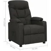 vidaXL Fauteuil verstelbaar stof zwart