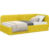 vidaXL Hoek Bed Frame Geel 90 x 190 cm Fluweel