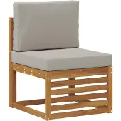 vidaXL Buiten bank set 11 pcs Naturel en lichtgrijs Polyester