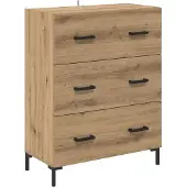 vidaXL Highboard 2 st Artisan Eiken 69,5 x 34 x 180 cm Bewerkt hout