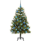 vidaXL Kunstmatige Scharnierende Kerstboom met Kegels Groen 150 cm