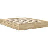 vidaXL Opbergbed met lade Sonoma Eik 160 x 200 cm Bewerkt hout