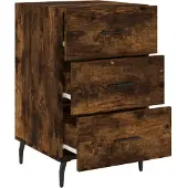 vidaXL Nachtkastje 40x40x66 cm bewerkt hout gerookt eikenkleurig