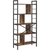vidaXL Boekenplank 9-laags 75 x 30 x 156 cm Bewerkt hout Rook Eiken