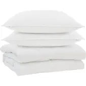 vidaXL Dekbed met kussen 3 st Wit Microvezel