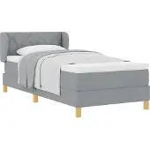 vidaXL Boxspringbed met matras, lichtgrijs, 100 x 200 cm, gestoffeerd