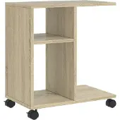 vidaXL Bijzettafel met wieltjes 50x30x55 cm hout sonoma eikenkleurig