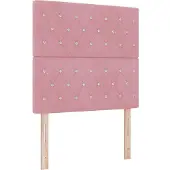 vidaXL LED Hoofdbord met LED-stripverlichting Roze 90 cm Fluweel